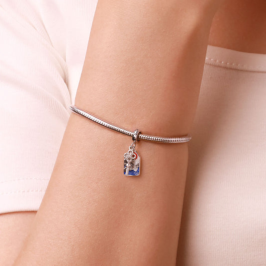 Gnoce Lucky Amulet Ukiyo-e Charm Platinum-plated Silver Blend_2