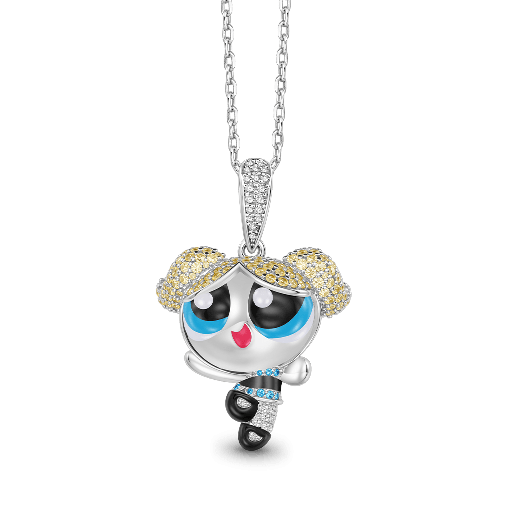 Gnoce The Powerpuff Girls Bubbles Charm Pendant Necklace_1