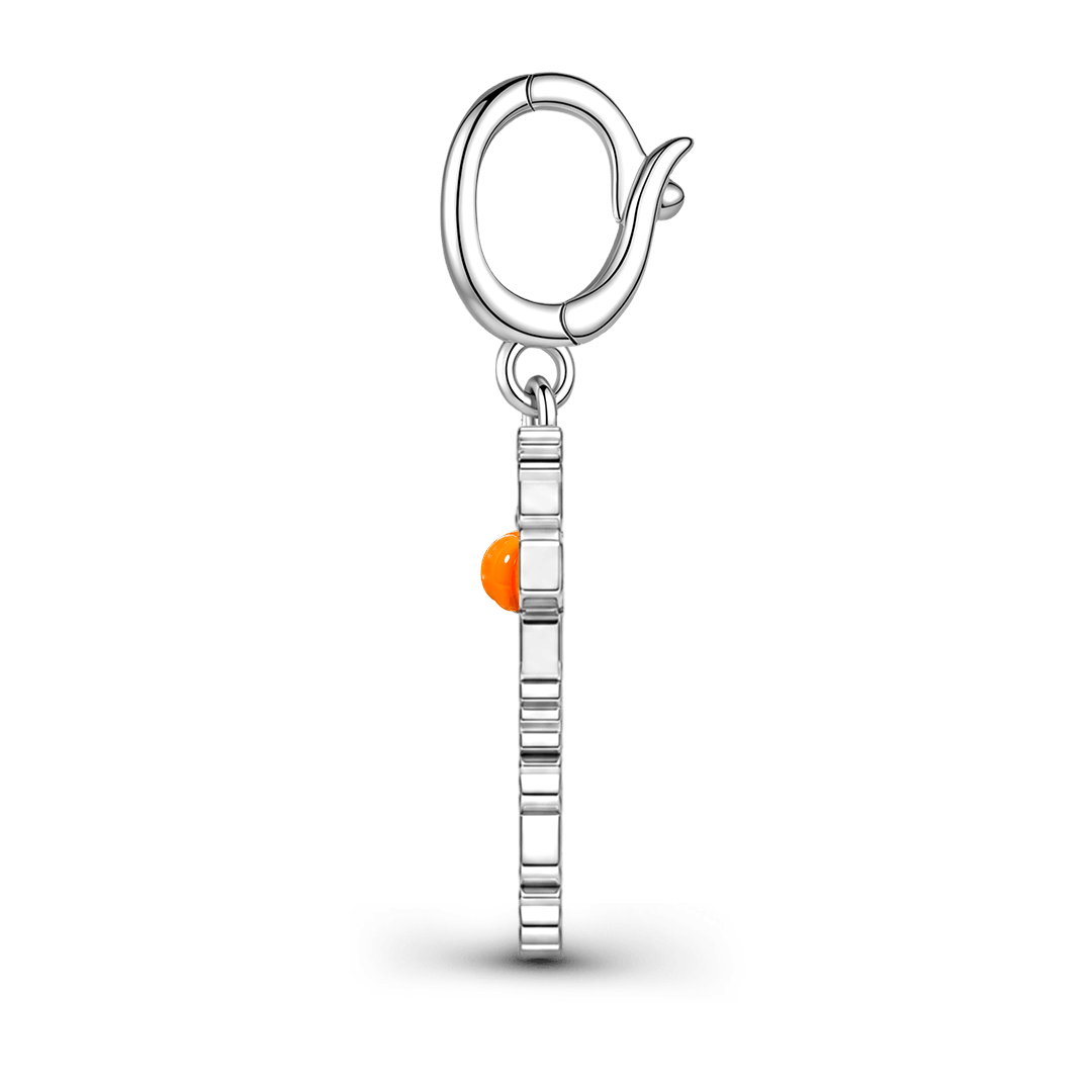 Gnoce Halloween Cross Pumpkin Clasp Dangle Charm Platinum‑plated Silver Blend_4