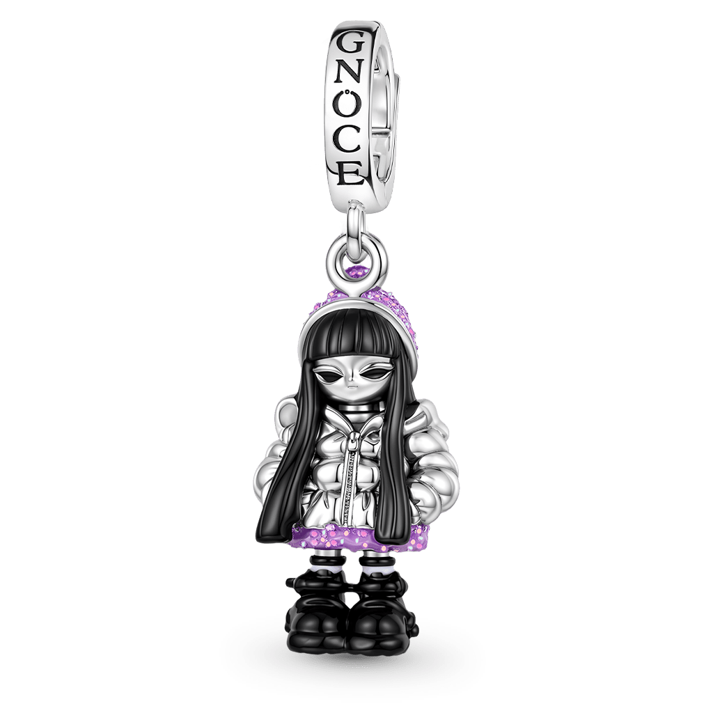 Gnoce Full‑Body Character Dangle Charm Platinum‑plated Silver Blend_1