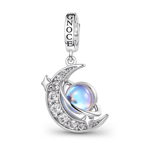 Gnoce Galaxy Crescent Moon Charm Platinum-plated Silver Blend_1