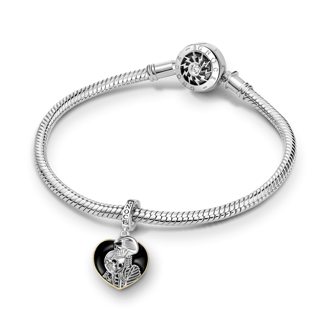 Gnoce Skeleton Couple Heart Frame Charm_3
