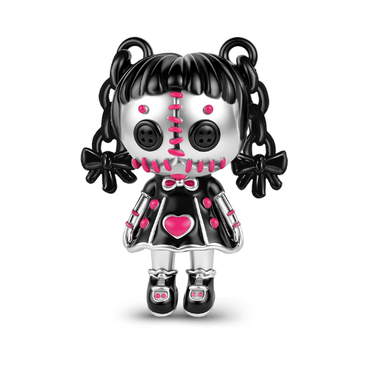 Gnoce Halloween Evil Doll Bead Charm Platinum‑plated Silver Blend_1