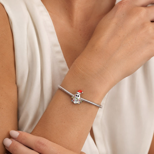 Gnoce Glow-in-the-dark Christmas Halloween Ghost Fairy Light Bead Platinum-plated Silver Blend_3