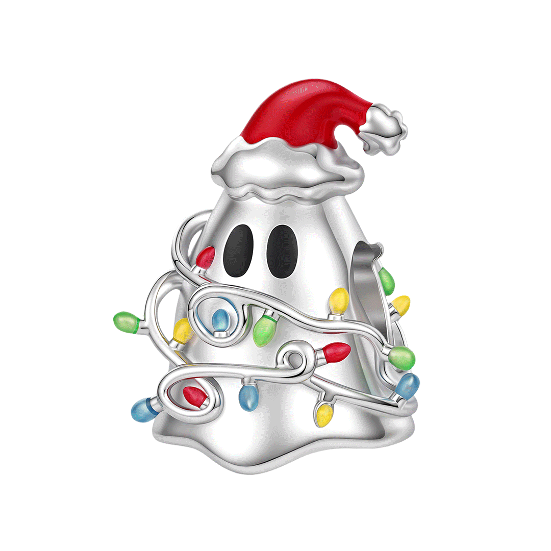 Gnoce Glow-in-the-dark Christmas Halloween Ghost Fairy Light Bead Platinum-plated Silver Blend_1