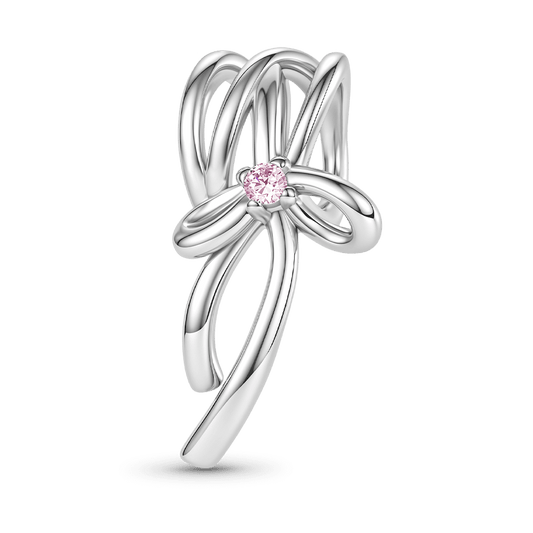Gnoce Ribbon Bow Bead Platinum-plated Silver Blend_1