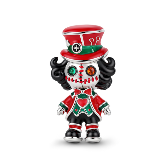 Gnoce Halloween Evil Magician Doll Bead Charm Platinum‑plated Silver Blend_2