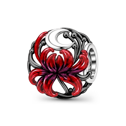 Gnoce Glow-in-the-dark Forbidden Red Spider Lily Bead Platinum-plated Silver Blend_1