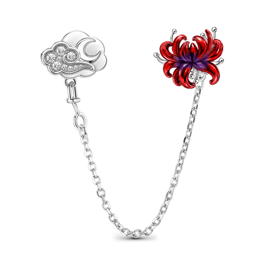 Gnoce Glow-in-the-dark Forbidden Red Spider Lily Safety Chain Platinum-plated Silver Blend_1