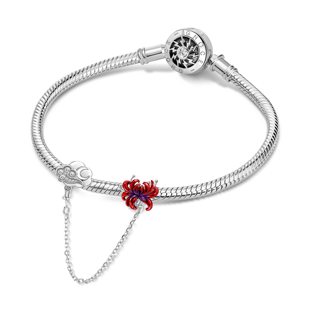 Gnoce Glow-in-the-dark Forbidden Red Spider Lily Safety Chain Platinum-plated Silver Blend_4