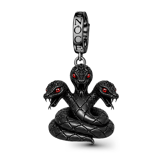 Gnoce Halloween Evil Critter Snake Clasp Dangle Charm Black Gold-plated Silver Blend_1