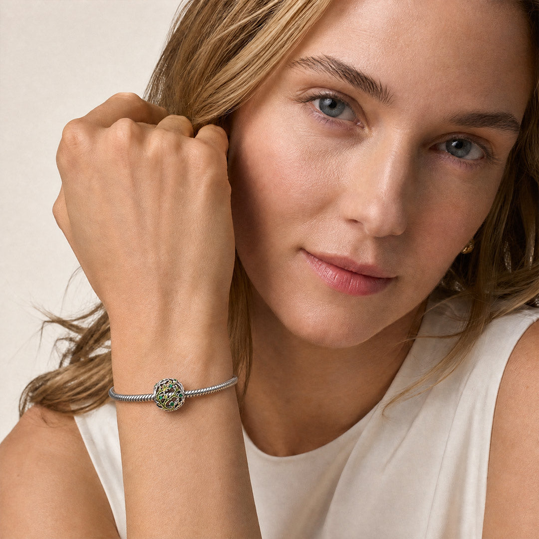 Gnoce The Unseen Moss Bead Platinum-plated Silver Blend_4