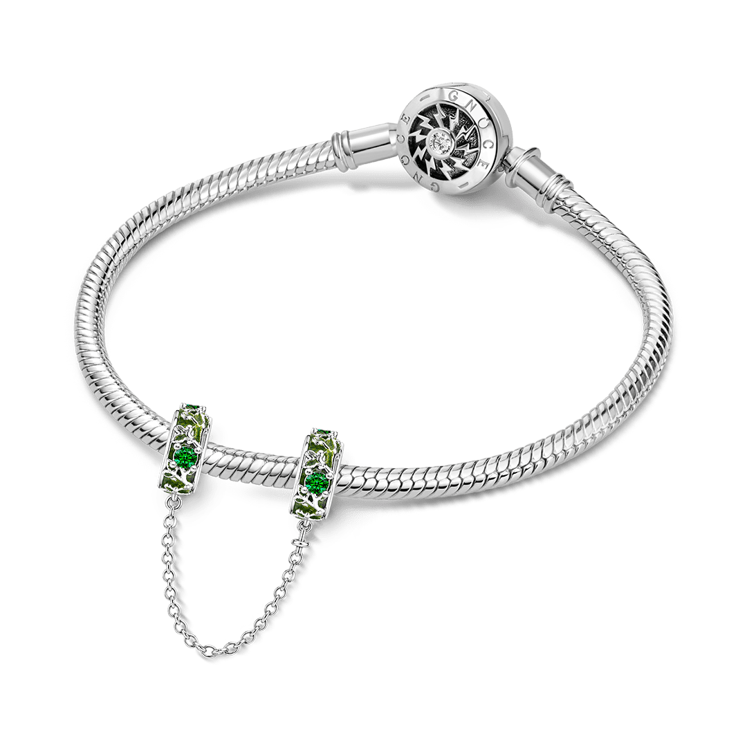 Gnoce The Unseen Moss Safety Chain Platinum-plated Silver Blend_3