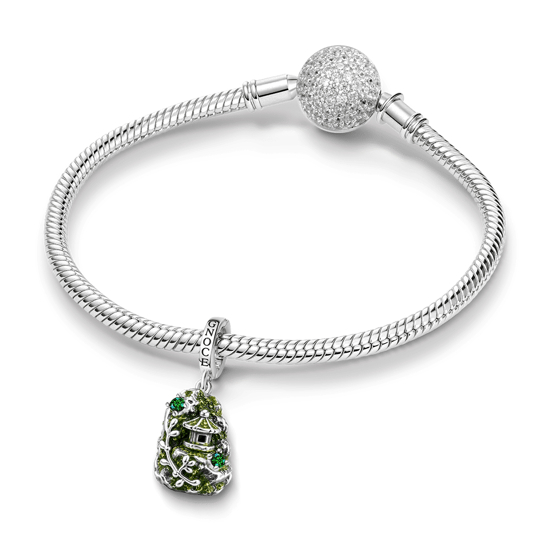 Gnoce The Unseen Moss Clasp Dangle Charm Platinum-plated Silver Blend_3