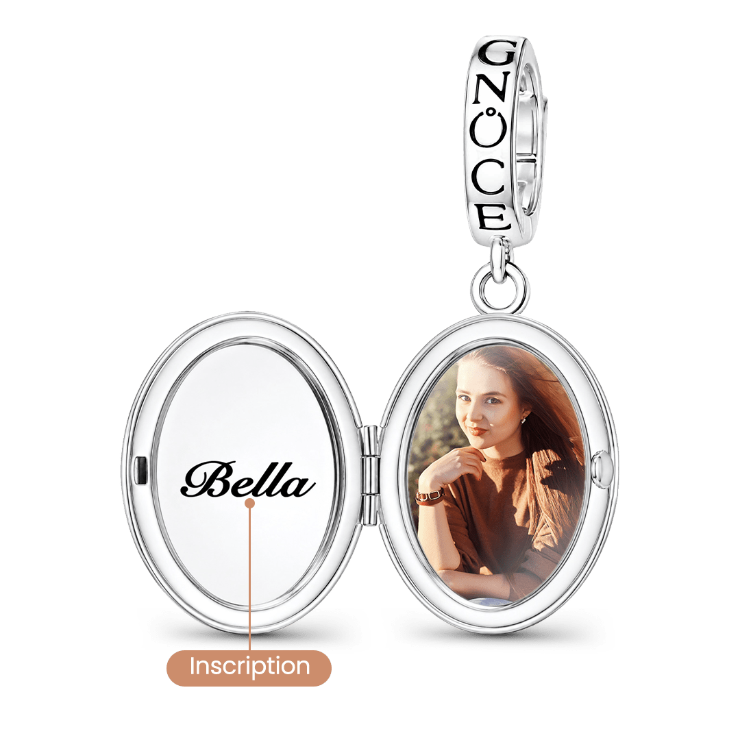 Gnoce The Unseen Moss Personalised Locket Clasp Dangle Charm Platinum-plated Silver Blend_2