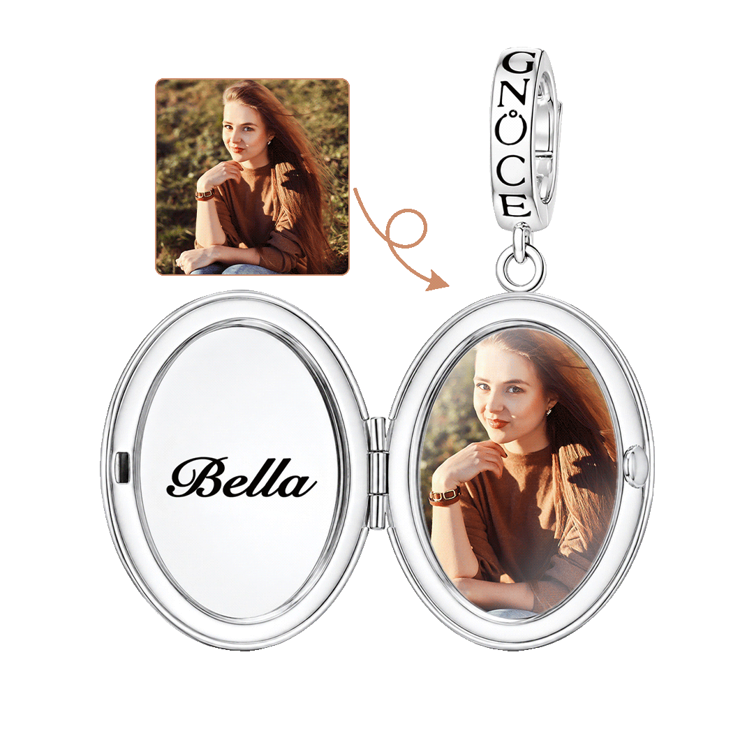 Gnoce The Unseen Moss Personalised Locket Clasp Dangle Charm Platinum-plated Silver Blend_1