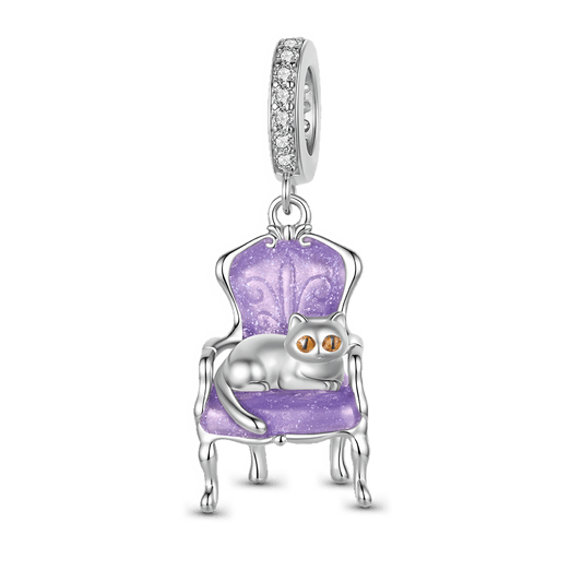 Gnoce Chair Sleeping Cat Pattern Dangle Charm_1