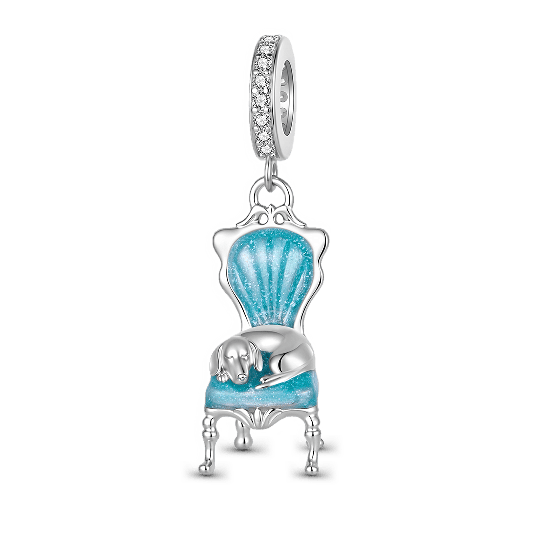 Gnoce Chair Sleeping Puppy Pattern Dangle Charm_1