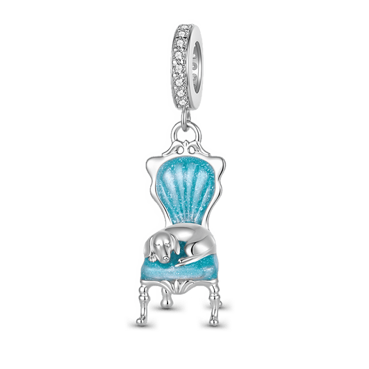 Gnoce Chair Sleeping Puppy Pattern Dangle Charm_1