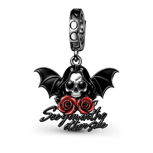 Gnoce Punk Halloween Variant Skull Clasp Dangle Charm Black Gold-plated Silver Blend_1