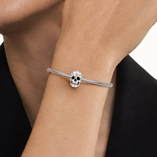 Gnoce Halloween Punk Kiss Band Catman Skull Bead Glow-in-the-dark Platinum-plated Silver Blend_3