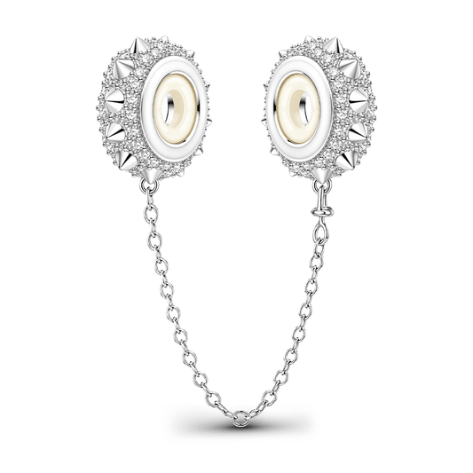 Gnoce Punk Series Silver Spiked Safety Chain Platinum-plated Silver Blend_1