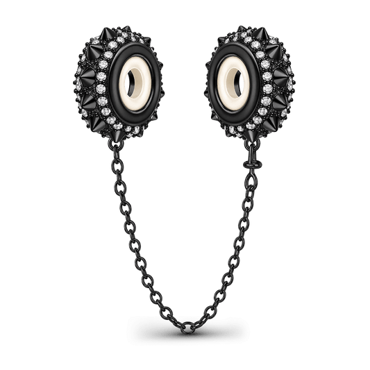 Gnoce Punk Series Black Spiked Safety Chain Black Gold-plated Silver Blend_1