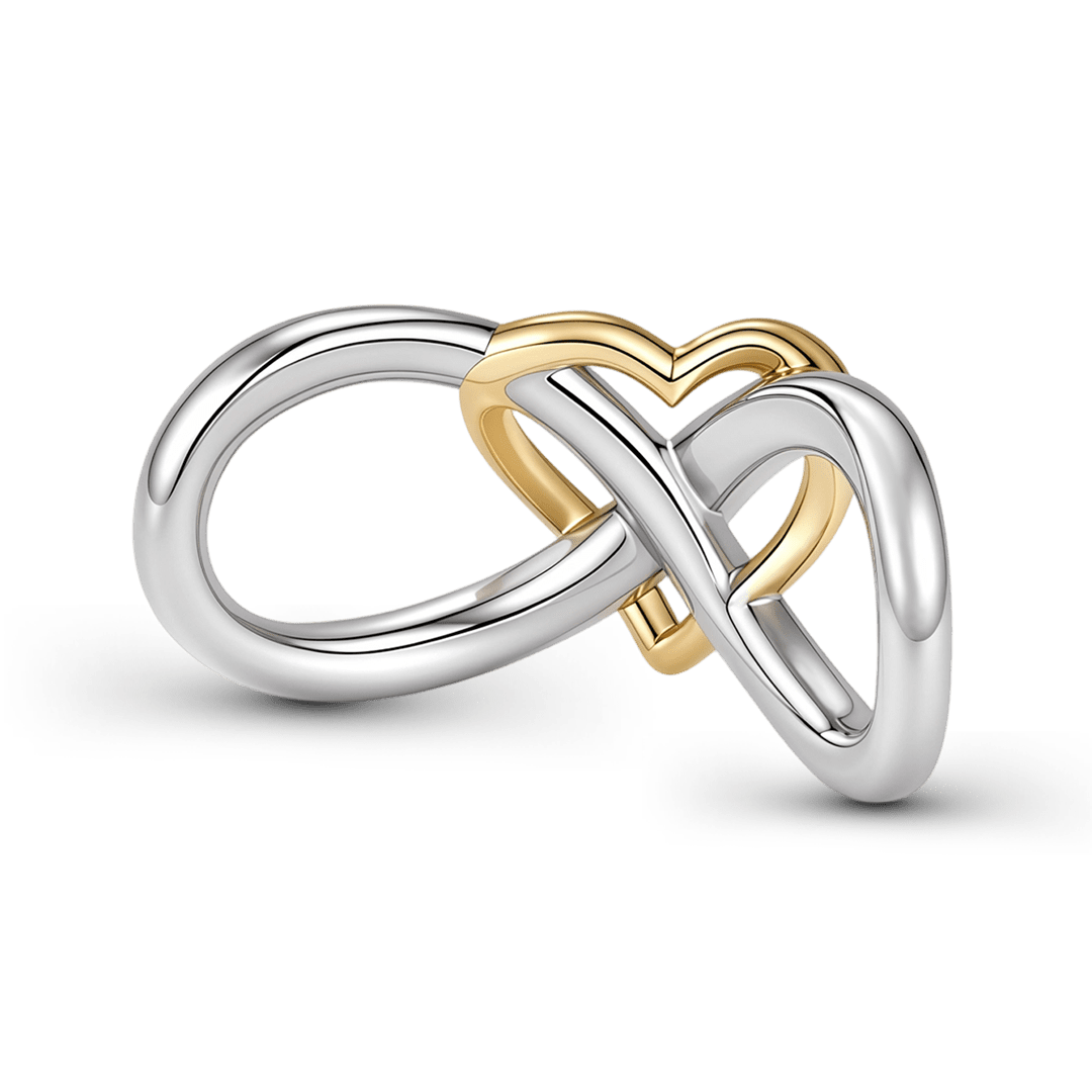 Gnoce Two Tone Infinity Heart Knot Charm_7