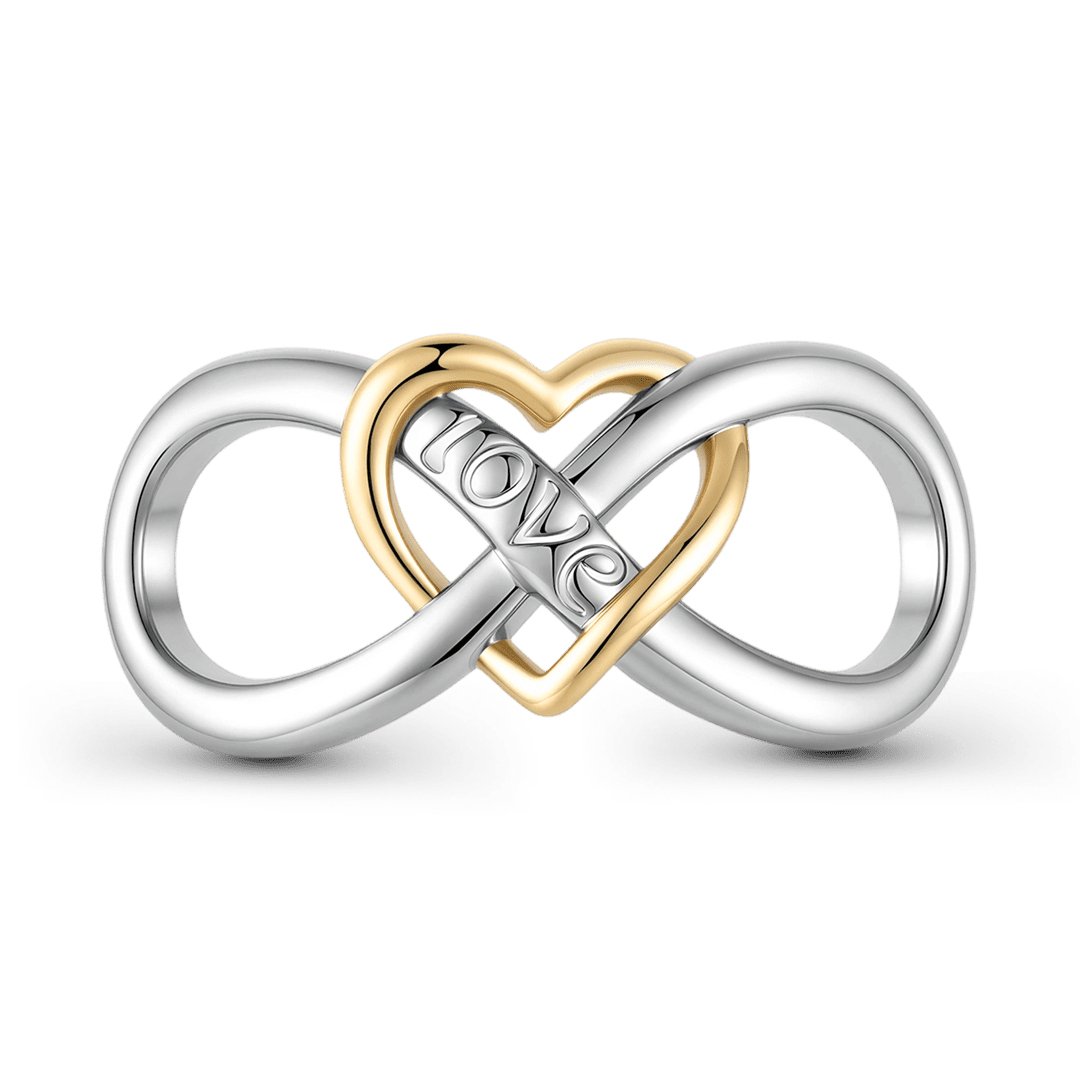Gnoce Two Tone Infinity Heart Knot Charm_1
