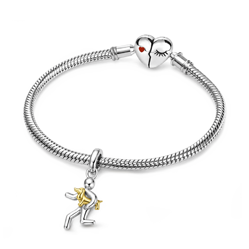Gnoce Dachshund Hug Escape Pendant Dangle Charm_4