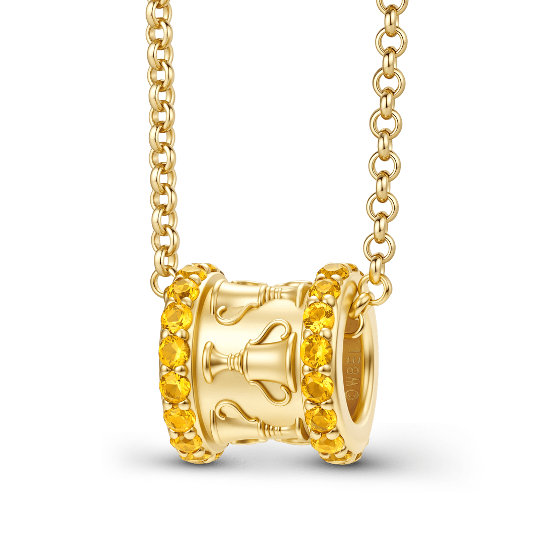 Gnoce Harry Potter Hufflepuff House Cup Barrel Necklace_1
