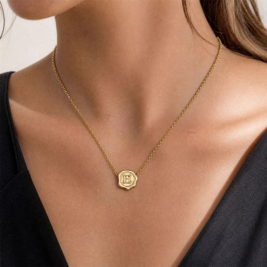 Gnoce Harry Potter Hogwarts H Wax Seal Gold‑Tone Necklace_2