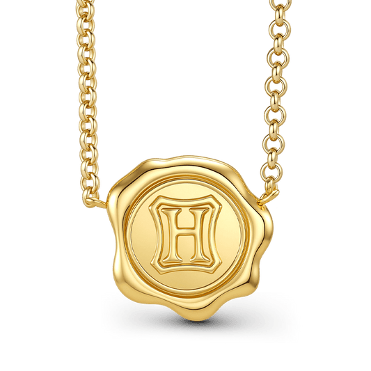 Gnoce Harry Potter Hogwarts H Wax Seal Gold‑Tone Necklace_1