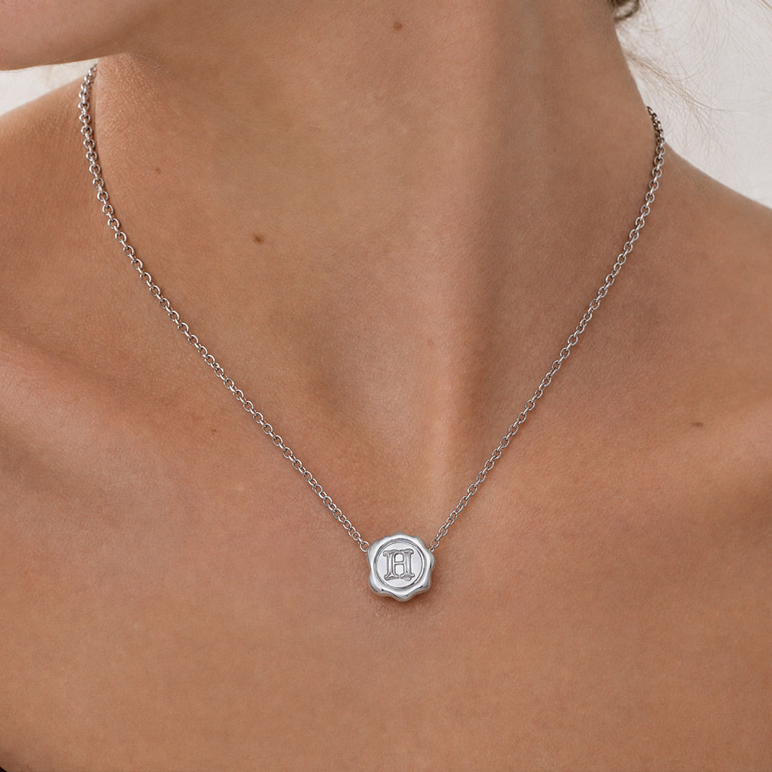 Gnoce Harry Potter Hogwarts H Wax Seal Silver‑Tone Necklace_2