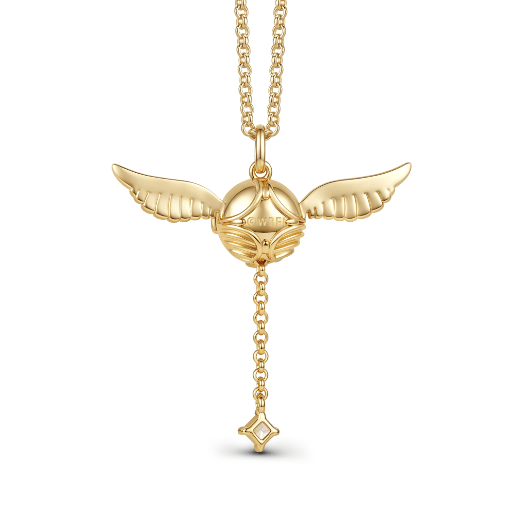 Gnoce Harry Potter Movable Wings Golden Snitch Necklace_5