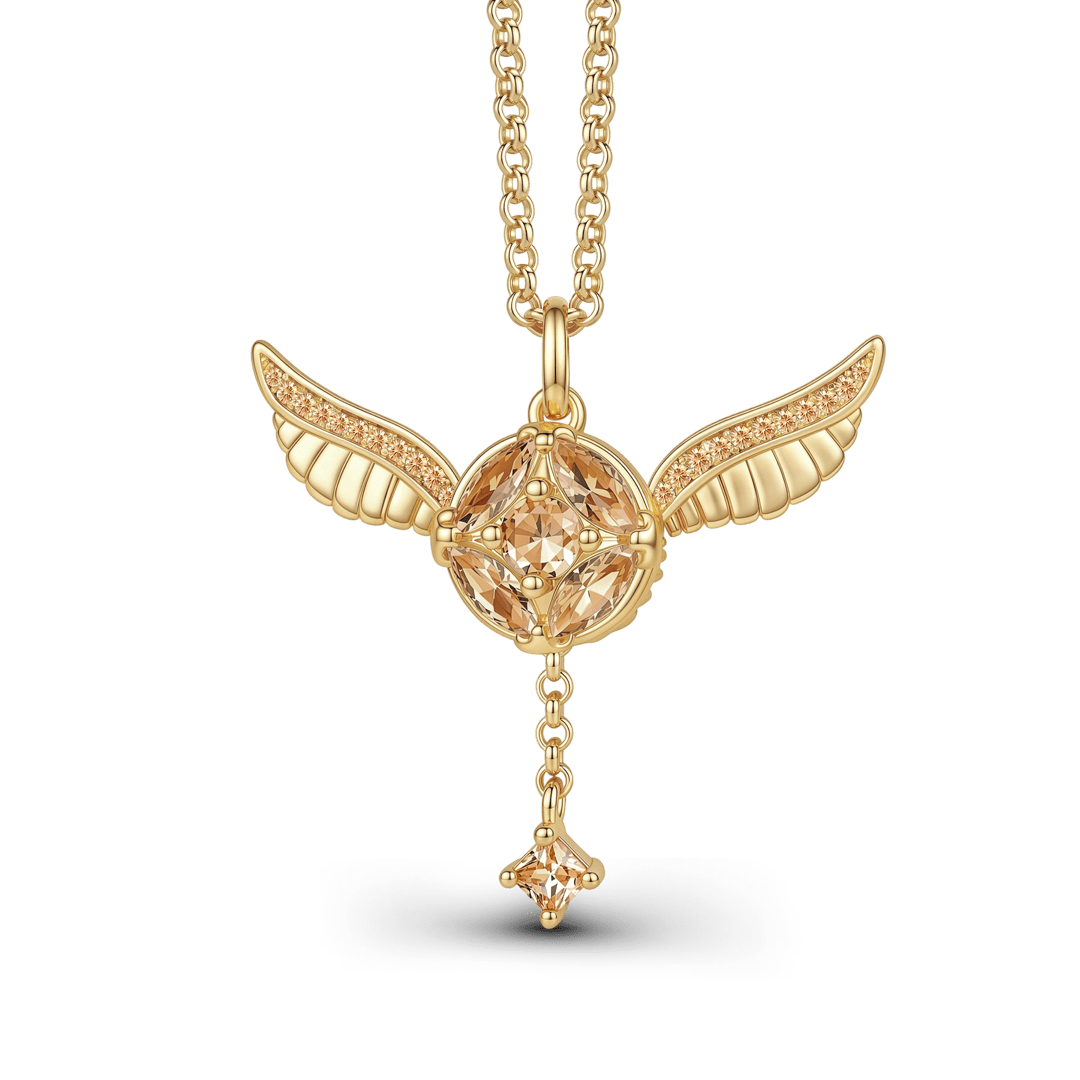 Gnoce Harry Potter Movable Wings Golden Snitch Necklace_1