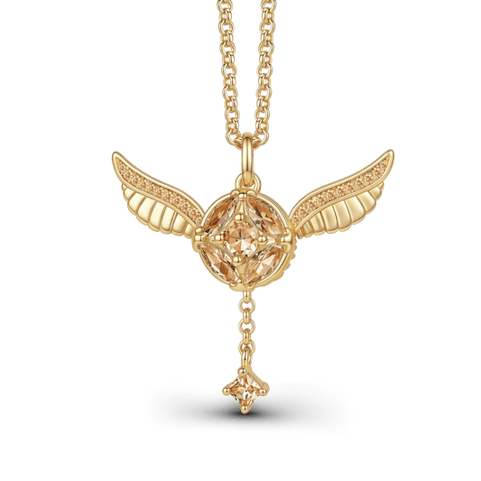 Gnoce Harry Potter Movable Wings Golden Snitch Necklace_1