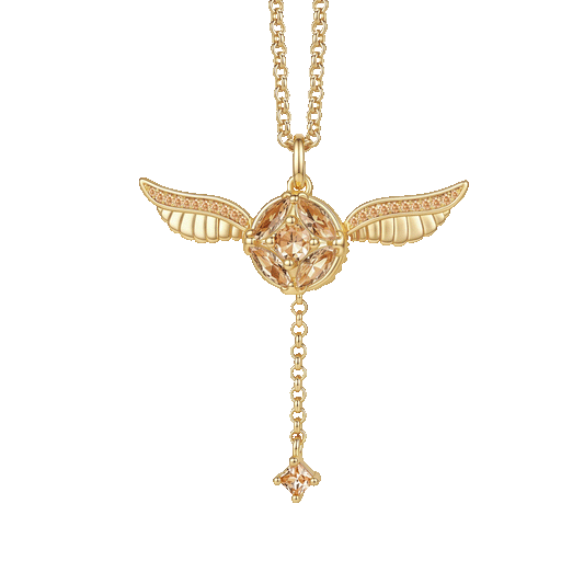 Gnoce Harry Potter Movable Wings Golden Snitch Necklace_1