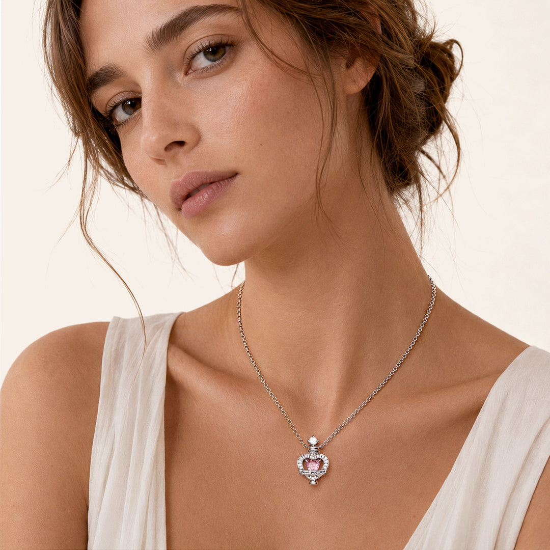 Gnoce Harry Potter Amortentia Potion Pink Heart Necklace_3