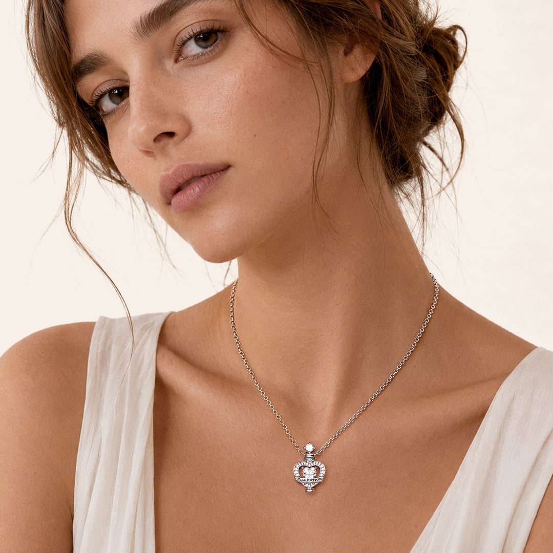Gnoce Harry Potter Amortentia Potion White Heart Necklace_3