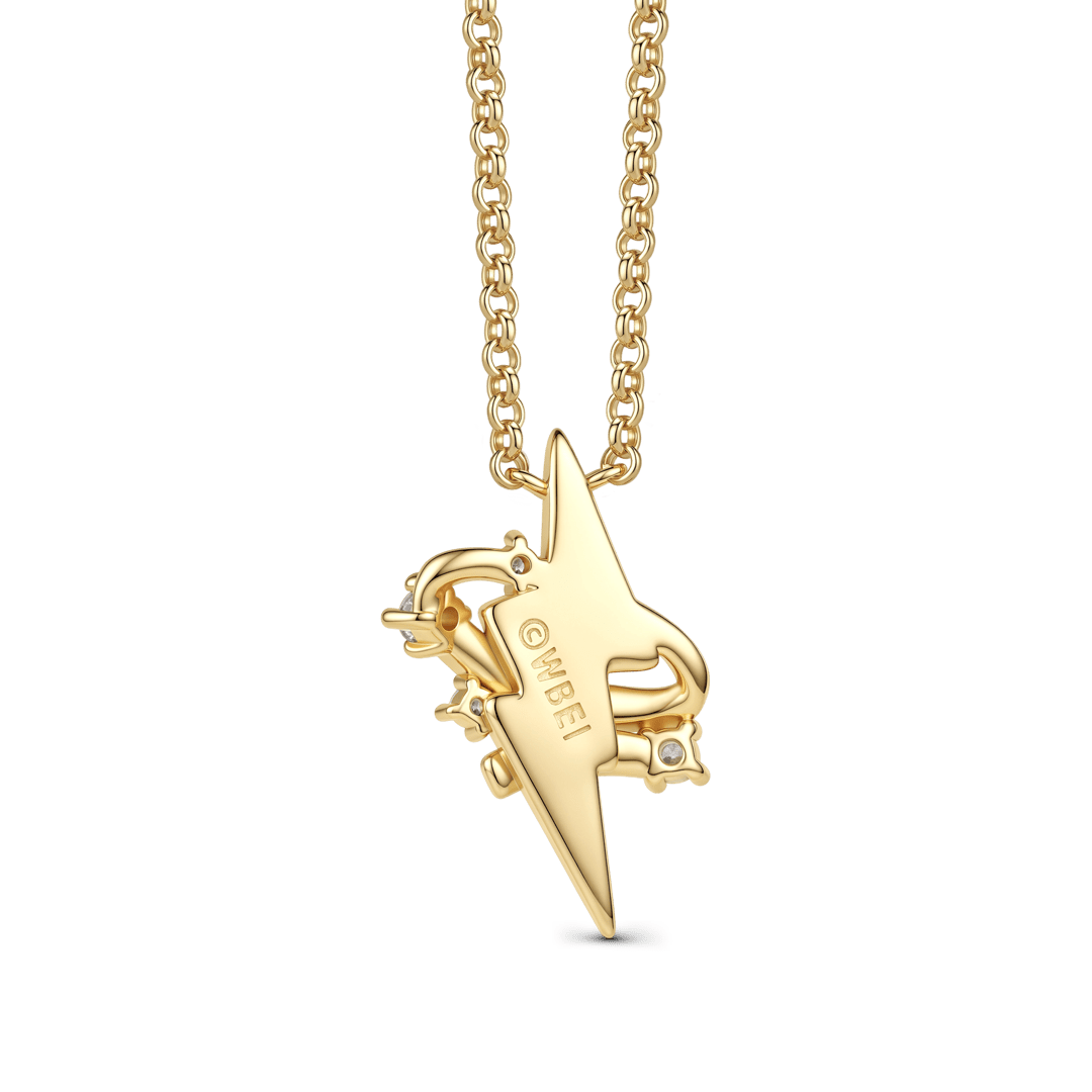 Gnoce Harry Potter Lightning Bolt Ribbon Gold‑Tone Necklace_4