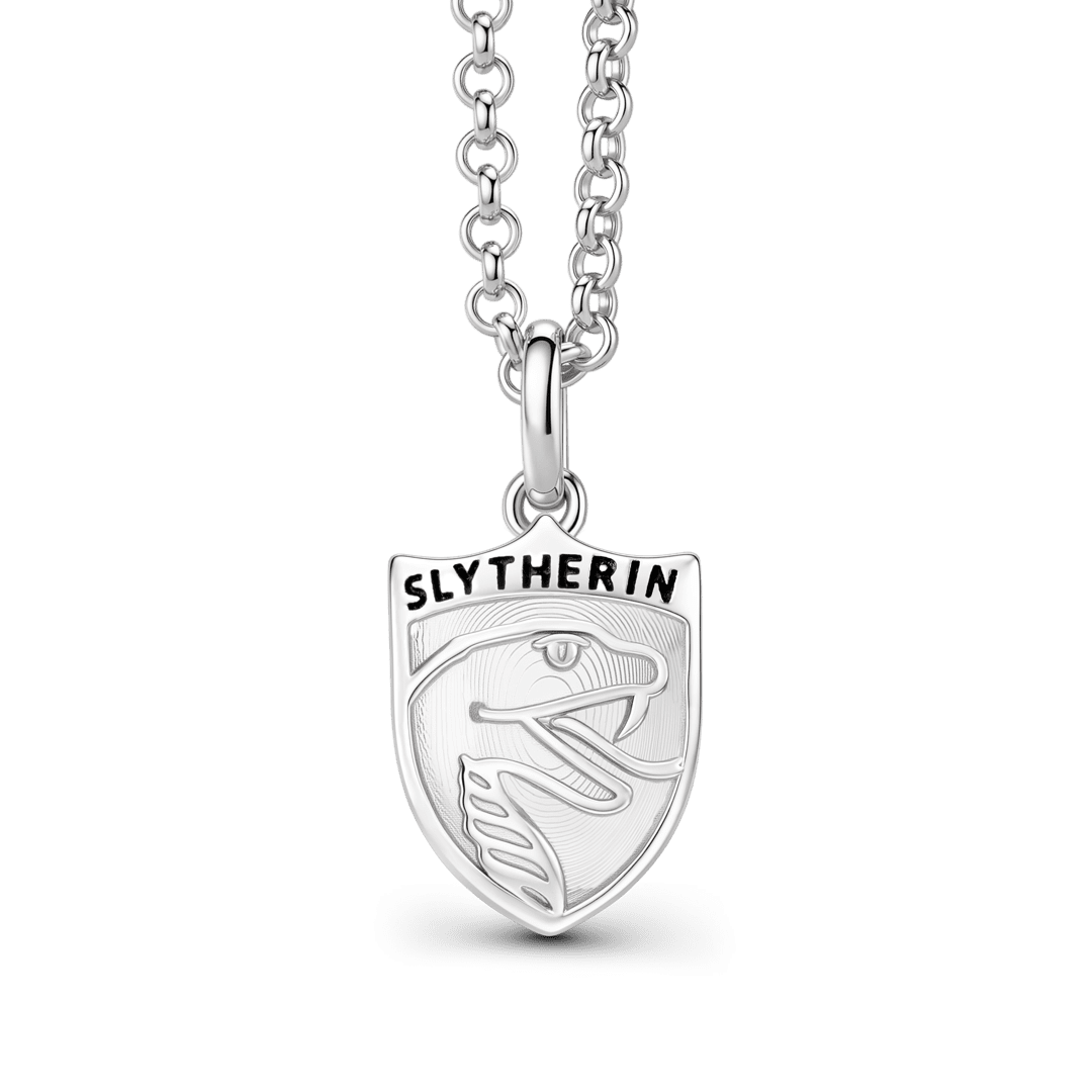 Gnoce Harry Potter Slytherin House Crest Serpent Silver‑Tone Pendant Necklace_1