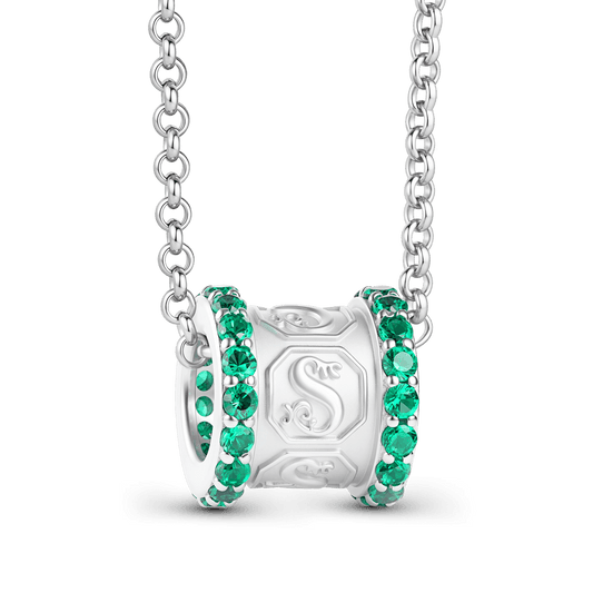 Gnoce Harry Potter Slytherin House Locket Barrel Necklace_1