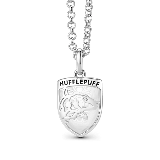 Gnoce Harry Potter Hufflepuff House Crest Badger Silver‑Tone Pendant Necklace_1