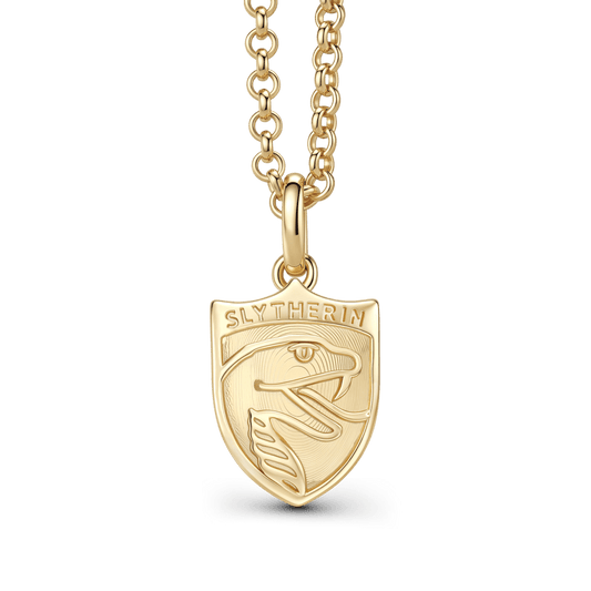 Gnoce Harry Potter Slytherin House Crest Serpent Gold‑Tone Pendant Necklace_1
