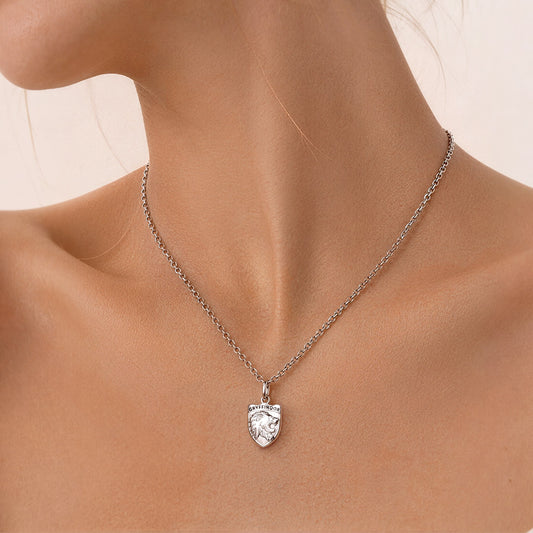 Gnoce Harry Potter Gryffindor House Crest Lion Silver-Tone Pendant Necklace_2