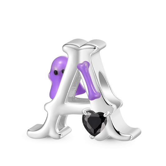 Gnoce Simple Initial Letters Charm Platinum-plated Silver Blend_1