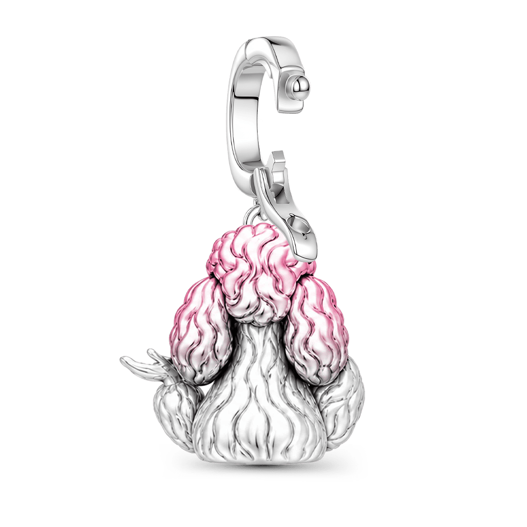 Gnoce Dark Humor Series Poodle Clasp Dangle Charm Platinum-plated Silver Blend_6