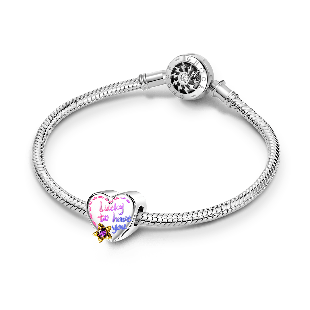 Gnoce Friendship Personalized Photo Heart Bead Platinum-plated Silver Blend_3