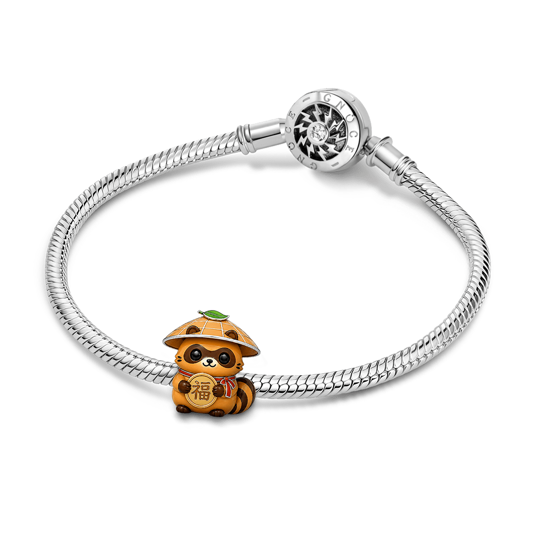 Gnoce Japanese Style Tanuki Bead Platinum-plated Silver Blend_3